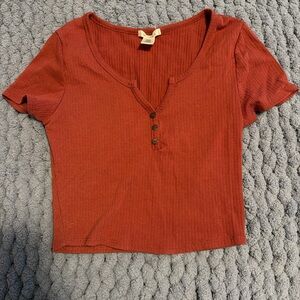 Bozzolo Rust Crop Top with Buttons